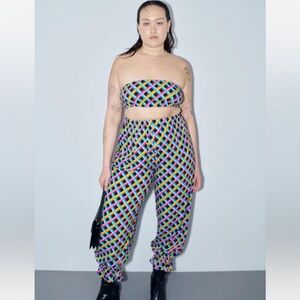 SMALL Screensaver Linen Long Bloomers & Tube Top Set